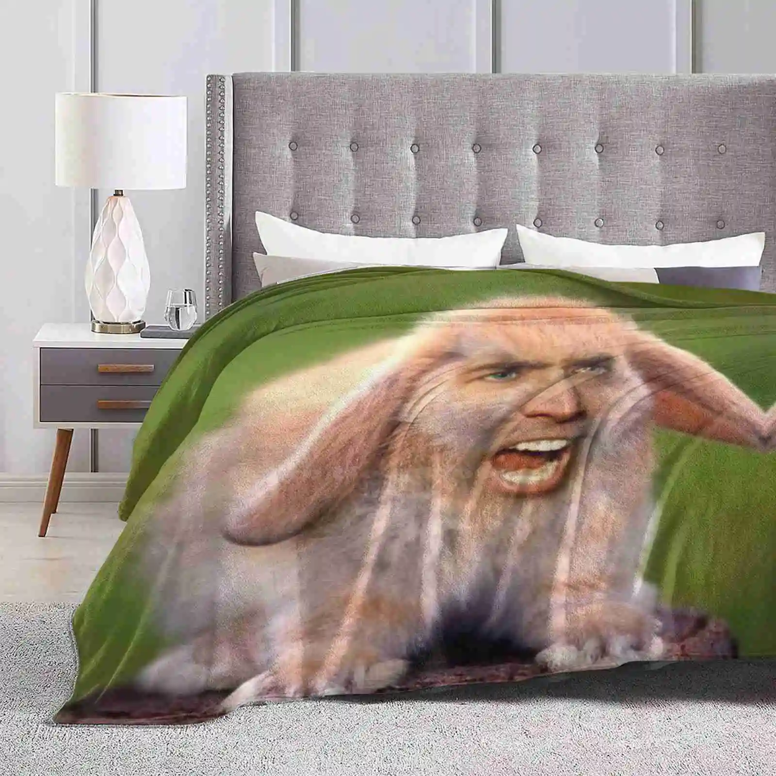 Nicholas Cage ( D Rabbit ) Latest Super Soft Warm Light Thin Blanket Scream Nicholas Cage Bunny Rabbit Con Air Face Off Hare