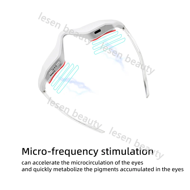 EMS Micro Huidige Puls Oog Massager Rood Licht Therapie Oog Schoonheid Apparaat Verlicht Oogvermoeidheid Vervaagt Donkere Cirkel Anti Rimpel USB