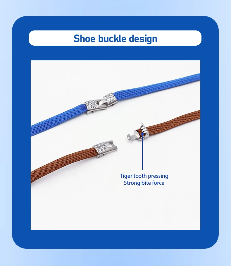 Neue Diamant-Schnürsenkel ohne Binden, elastische Schnürsenkel für Sneaker, Schnürsenkel ohne Binden für Kinder und Erwachsene, Schuhzubehör – Detail 4