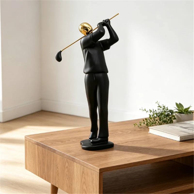 Resin Handicraft Sportsman Artificial Figure Sculpture Golf athlete Decorative Figurines Home Decoration Accessories party favor