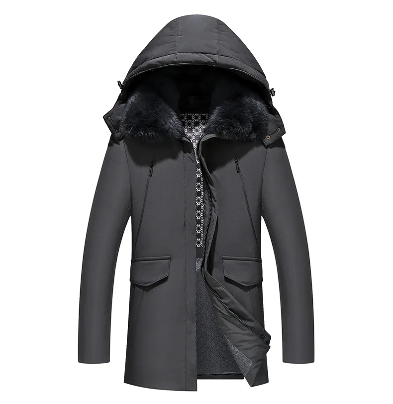 Canada Fashion Winter Jacket for Men Down Coat Parkas Men's White Goose Down Jacket Puffer Padding Detachable Fur Collar HYX0018
