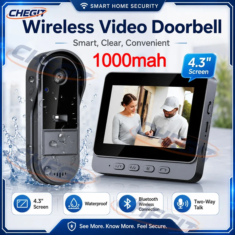 fhd-wireless-video-smart-doorbell-camera-1080p-with-43inch-screen-night-vision-24g-motion-detection-2-way-audio-and-service