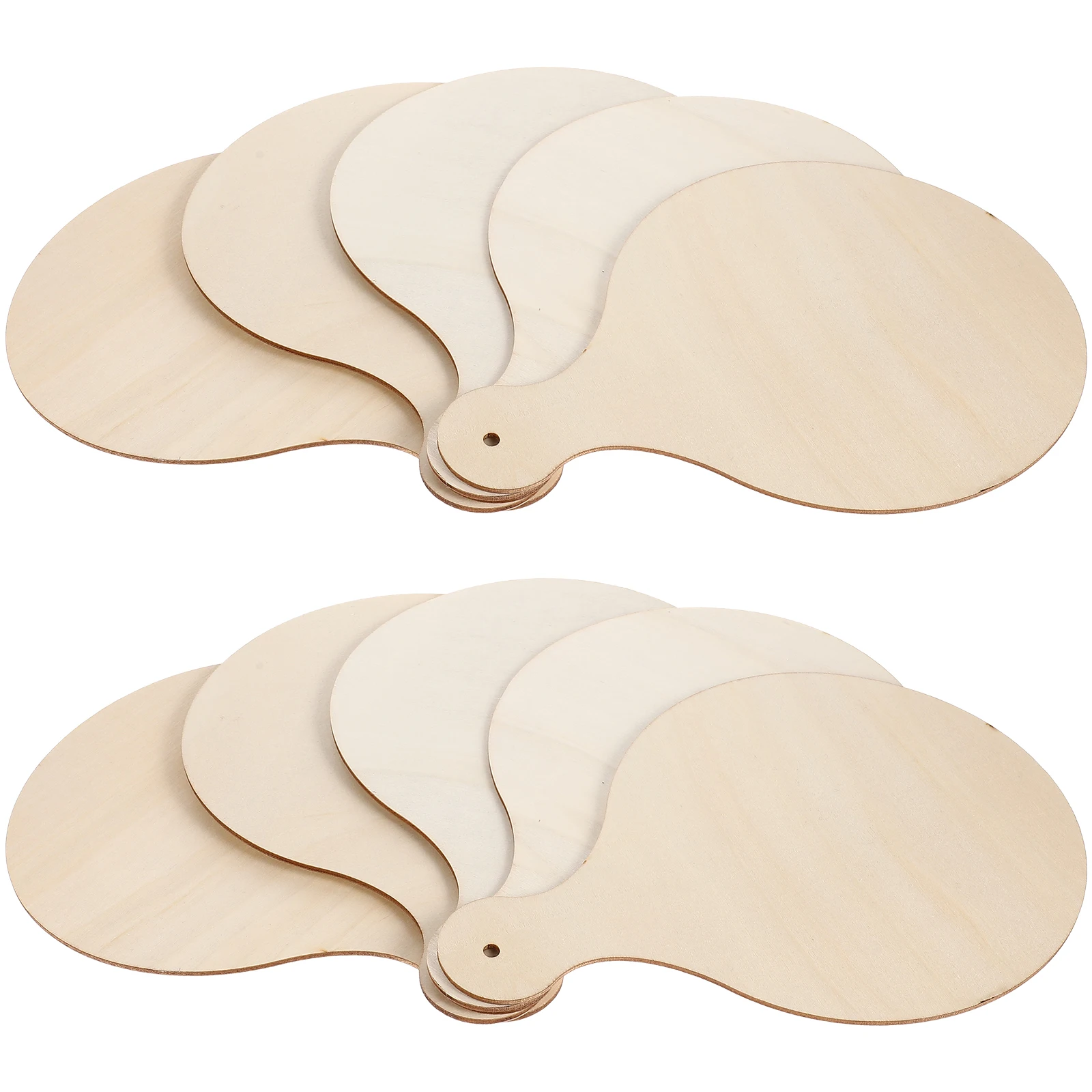 

10pcs Round Wooden Cutting Boards Smooth Unfinished DIY Craft Kitchen Mini Chopping Board with Handle Decorative for Baking