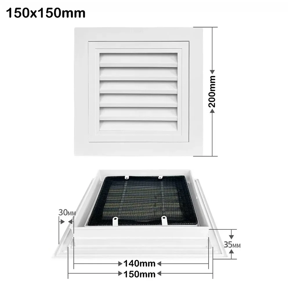 Nouveau Grille de Ventilation en alliage d'aluminium carré blanc gril d'air de retour avec Grille de