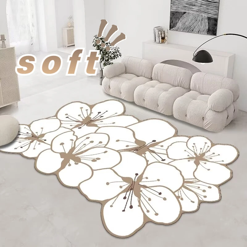 French Style Alien Flowers Dressing Table Mat Soft Rugs for Bedroom Bedside Decoration Sofa Area Rug Carpets for Living Room 러그