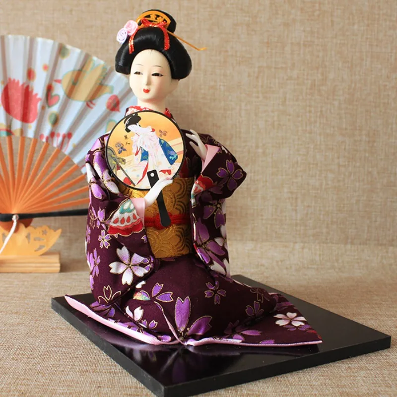 14inch Sitting Posture Style Japanese Kimono Geisha Doll Silk Figure Japanese Cuisine Decoration Hotel Supplies New Year Gift