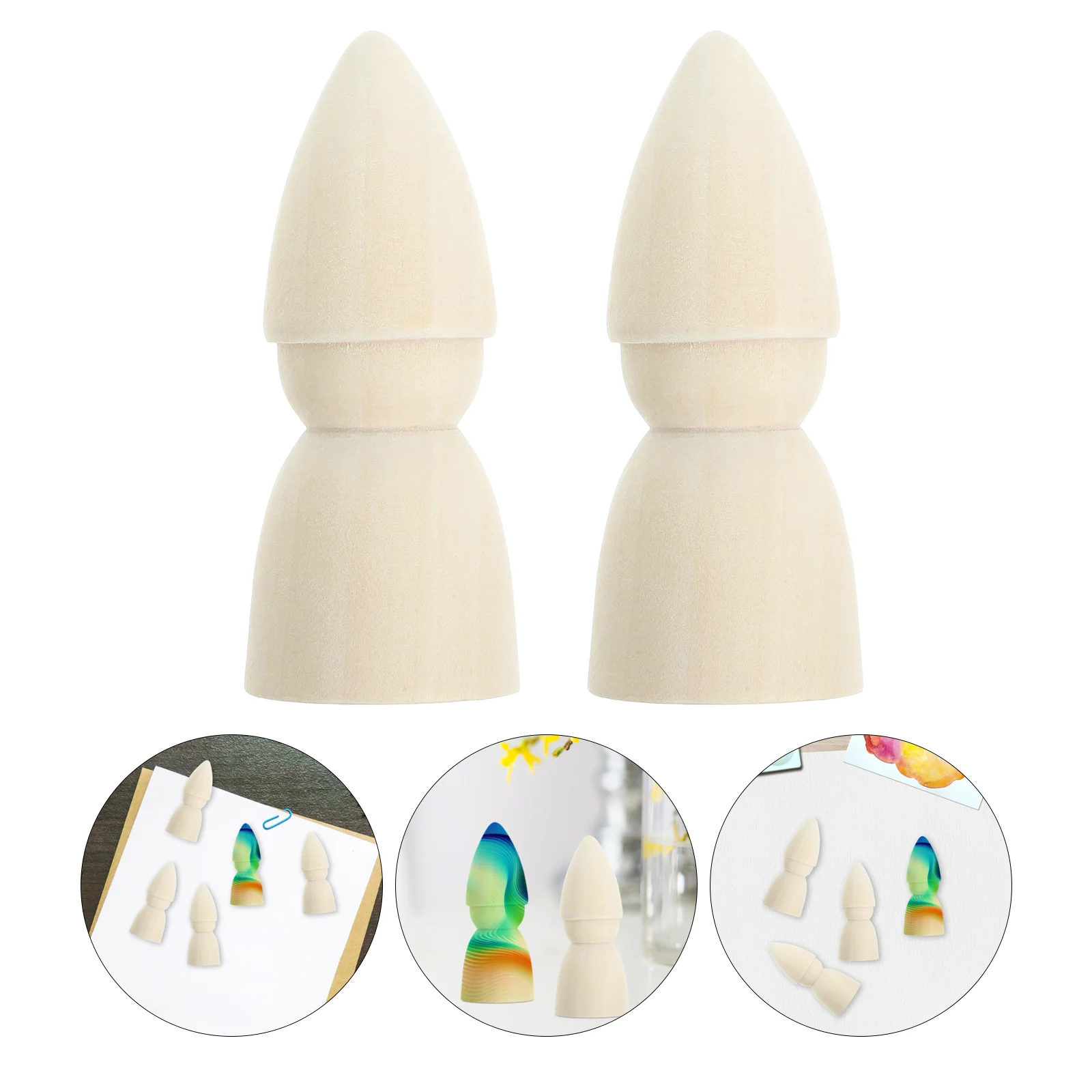 10 Pcs Painted Wooden Figure Kids DIY Supplies Crafts Unfinished Peg People Unpainted Dolls