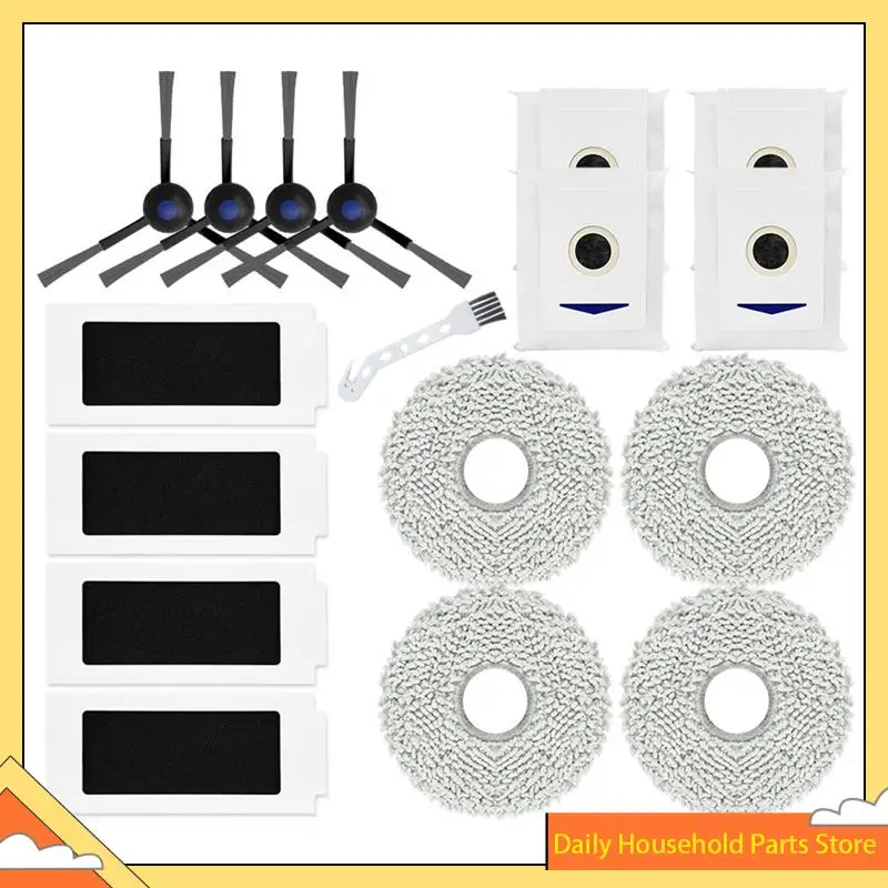 【تخفيضات كبيرة】حقيبة غبار ممسحة مرشحة ملحقة للفرشاة الجانبية الرئيسية لـ Ecovacs T30 Pro Omni، T30 Omni، Yeedi M12 Pro+ M12 Ultra Plus