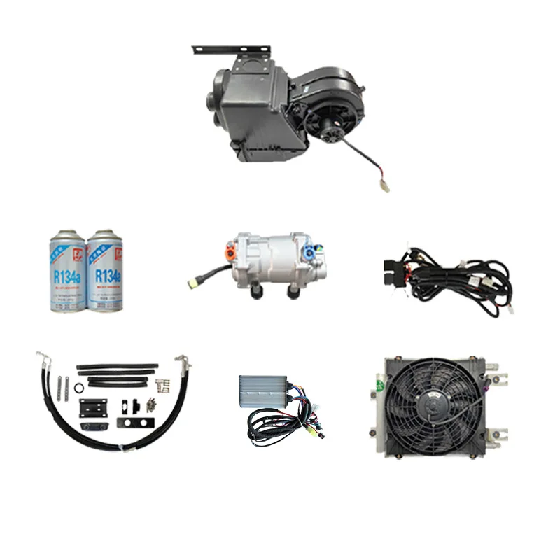 XT-102 Evaporator Core for Electric Vehicle AC System, 12V/24V/48V DC Compatible, Automotive HVAC Replacement Part