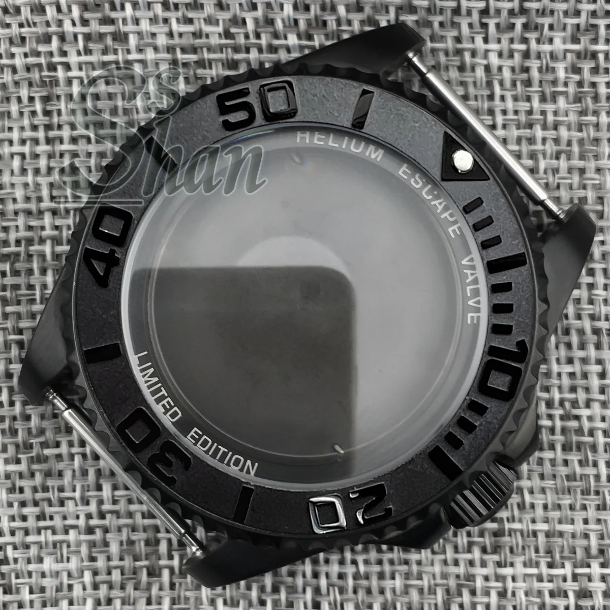 حافظة سوداء فريدة من نوعها للرجال مقاس 43 مم وإطار من السيراميك مناسبة لزجاج الياقوت NH34 NH35A NH36 4R35 4R36 NH39