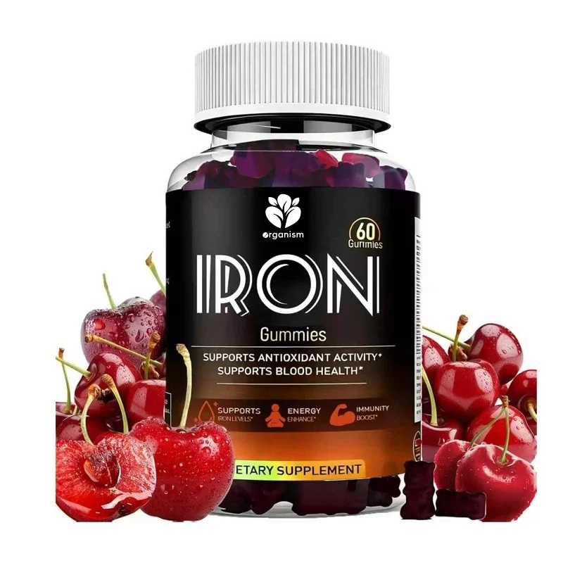 Vegetarian iron gummies contain a variety of vitamins, including vitamin C and folic acid, providing daily nutritional support