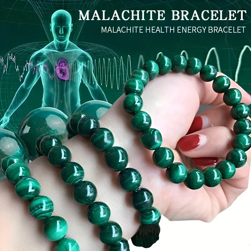 Malachite Bracelet for Women Natural Stone Bead Bracelet for Men Meditation Healing Health Jewelry Gift Accessories