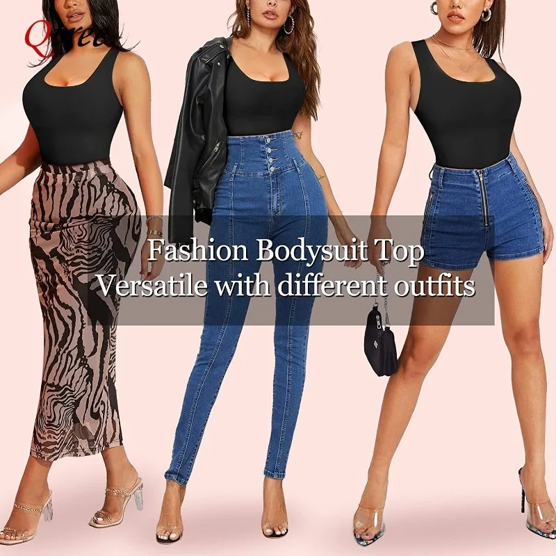 Qtree Women Seamless Shapewear Bodysuit Tummy Control Full Body Shaper Panties Waist Trainer Slimming Hooks Leotard Jumpsuits