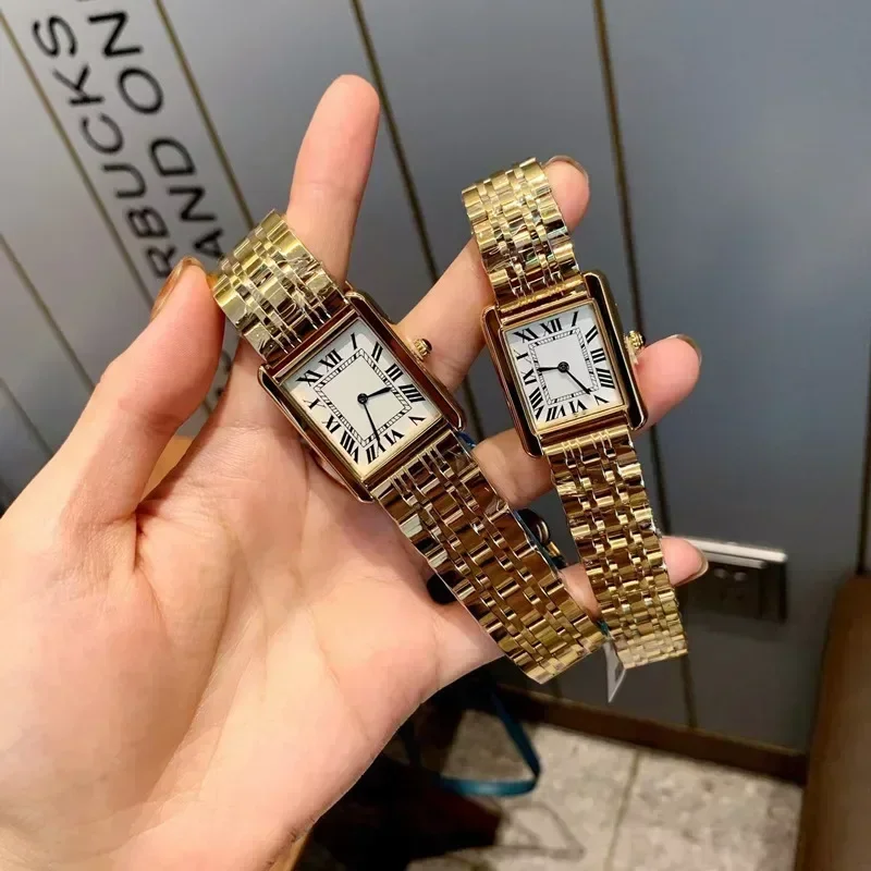 Reloj de lujo de acero completo para mujer, reloj de pulsera sin mangas a la moda