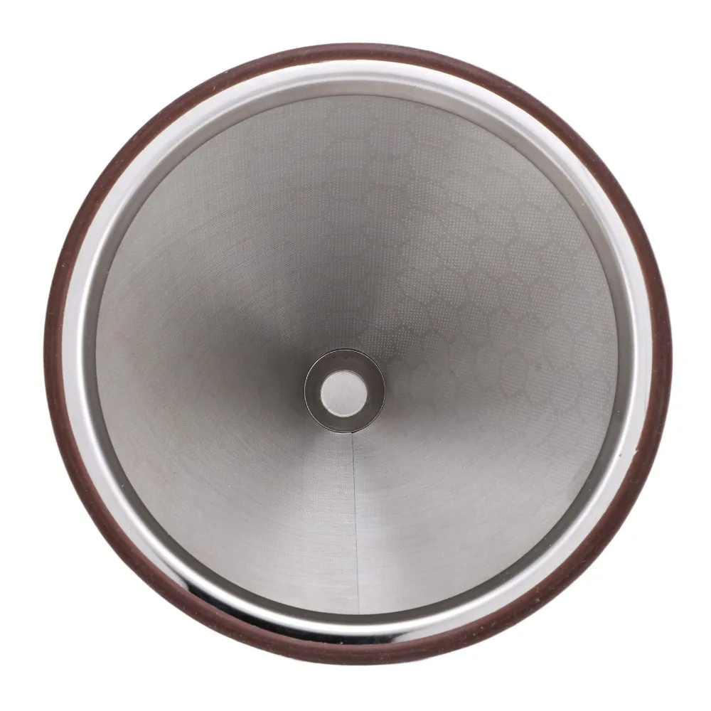 Permanent Cone Dripper Pour Over Coffee Dripper Rubber Loop 1 To 3 Cup Stainless Steel Coffee Filter Best Coffee Maker Silver