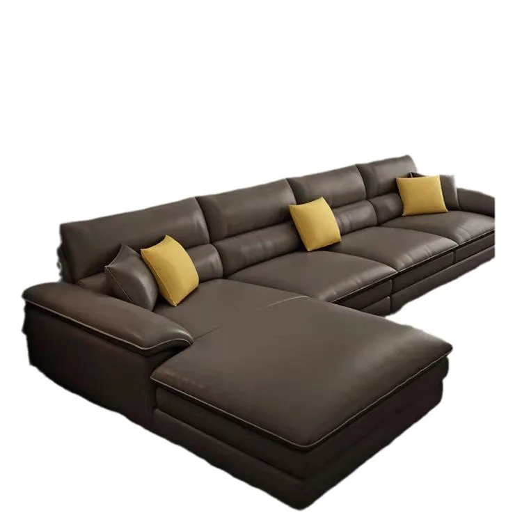 

Leather sofa small apartment modern simple living room