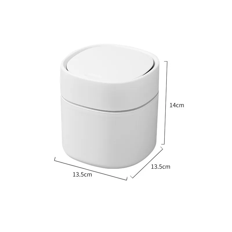 Mini Trash Can, Countertop Trash Can Tiny Garbage Bin Small Trash Can Plastic for Bathroom Office Kitchen Coffee Table White