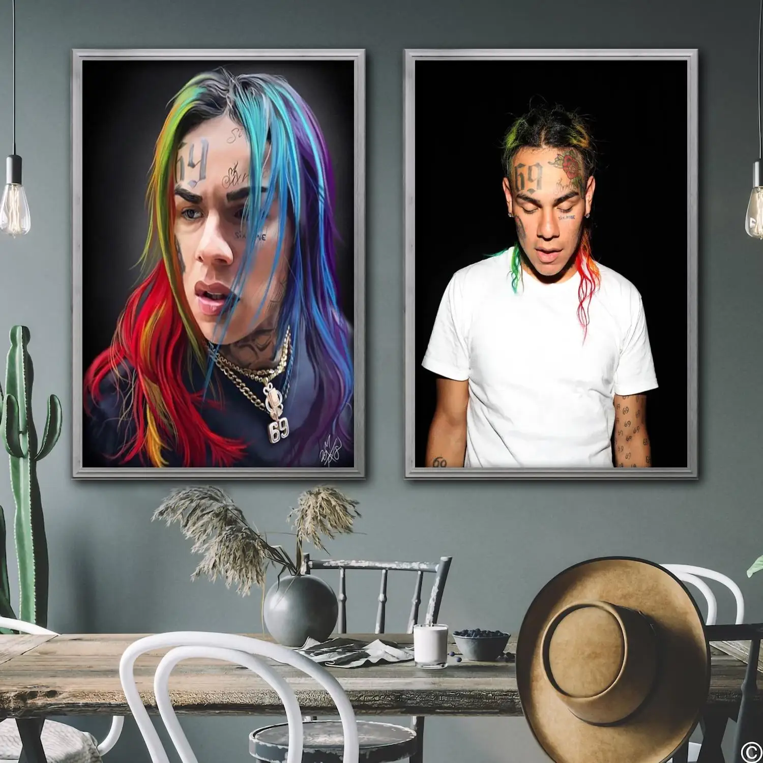 

6ix9ine singer Decorative Canvas Posters Room Bar Cafe Decor Gift Print Art Wall Paintings