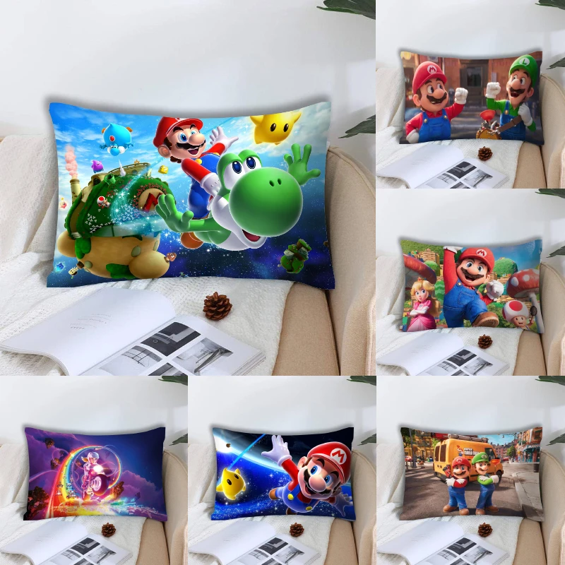 Poszewka na poduszkę Super Mario Luigi Princess Peach Bowser brzoskwiniowa skóra poduszka z wcięciem akcesoria dekoracyjne urocze prezenty