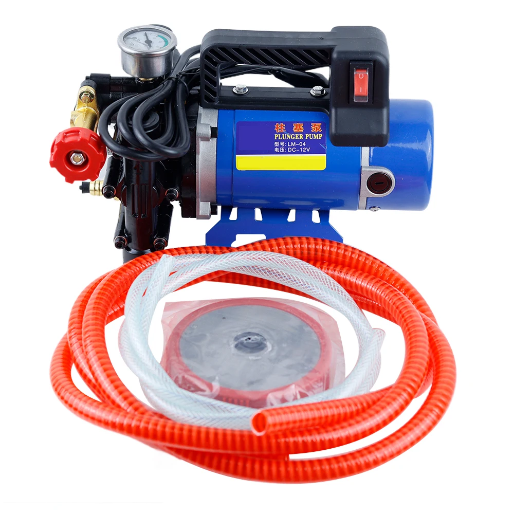 Agricultural Electric High Pressure Pump 12V/220V Double Cylinder Piston Pump Spraying Watering Car Wash Pesticide Sprayer