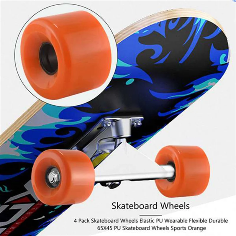 

FIN-r4 шт. колеса для скейтборда эластичные из искусственной кожи носимые гибкие прочные 65X45 ПУ колеса для скейтборда спортивные