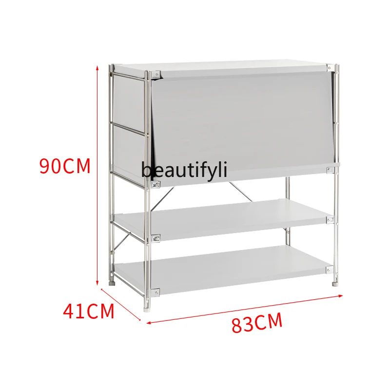 Bedside Table Sofa Side Table Stainless Steel TV Cabinet Locker Module Combination Sideboard Cabinet