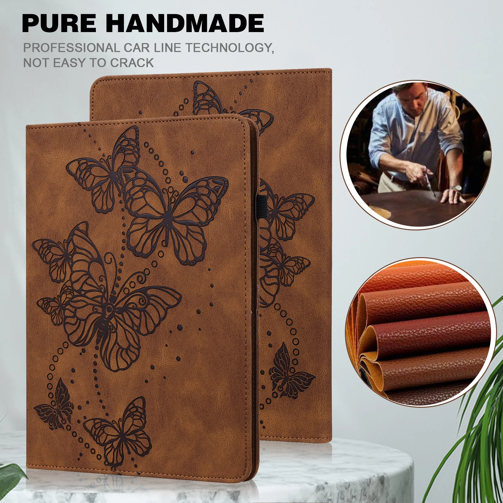 For Oppo Pad Air 2022 Realme Pad X Case Leather Embossed Butterfly Flower Case Funda Tablet Smart Cover Shell for Nokia T20