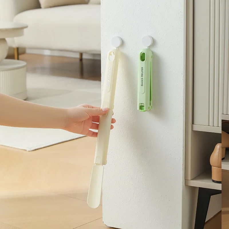 Foldable Long Handle Shoe Horn Labor Saving No Bend Shoe Lifter for Elderly Pregnant Women
