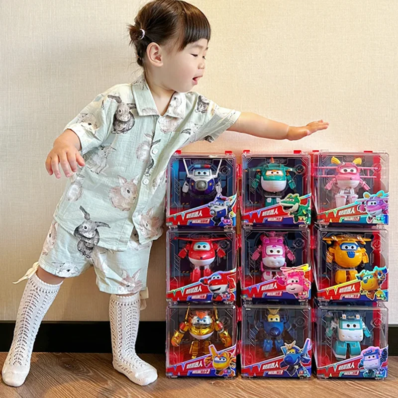 Hot Selling Original Super Wings Anime Figurine Hangar Big Transformation Toys Robot Desktop Models Kid Holiday Gifts