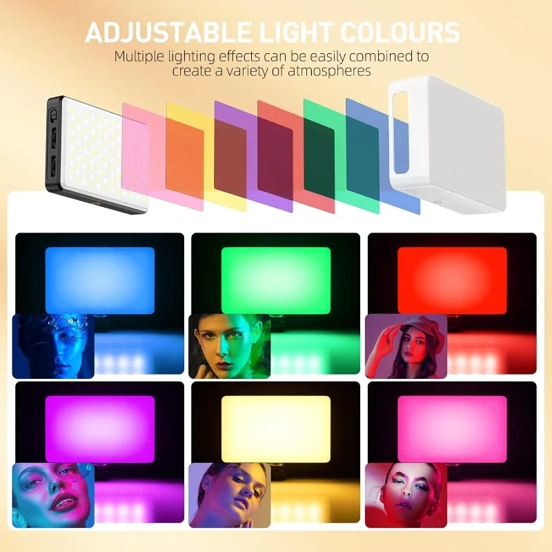 120 LED Phone Light, Selfie Light for iPhone, 5000Mah Rechargeable Clip Video Light for Phone, Camera, Laptop, iPad, Adjusted 3
