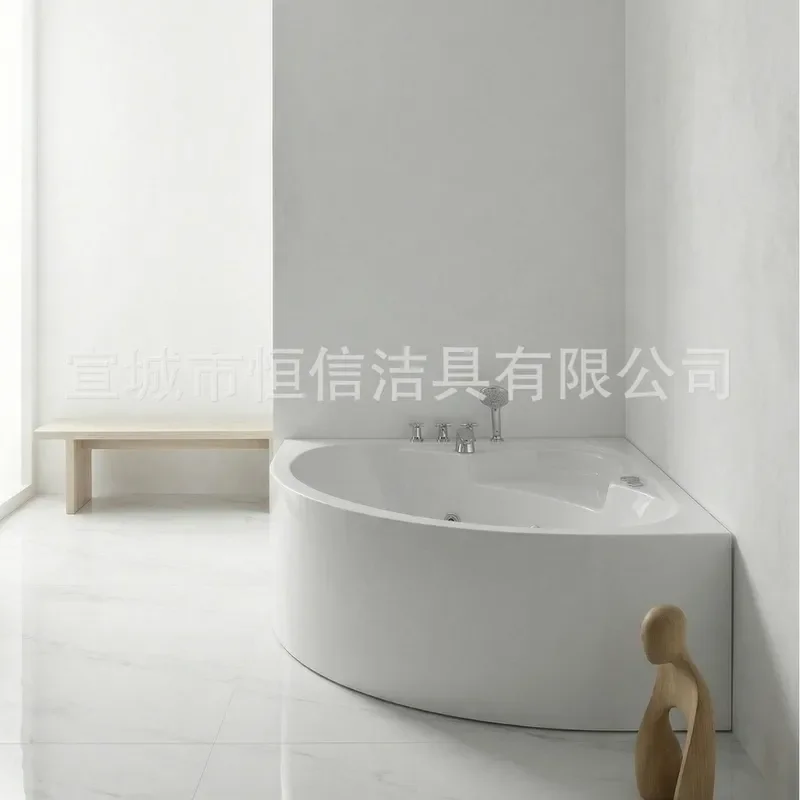 Triangle Corner Acrylic Bathtub Seamless Skirt Design Small Apartment Household Bath Tub 1.1m to 1m