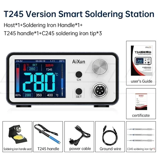 AIXUN T3A T3B Intelligent Soldeerstation Lassen T115/T210/T245/T12 Rework Station T3AS T3BS voor PCB BGA Soldeergereedschap