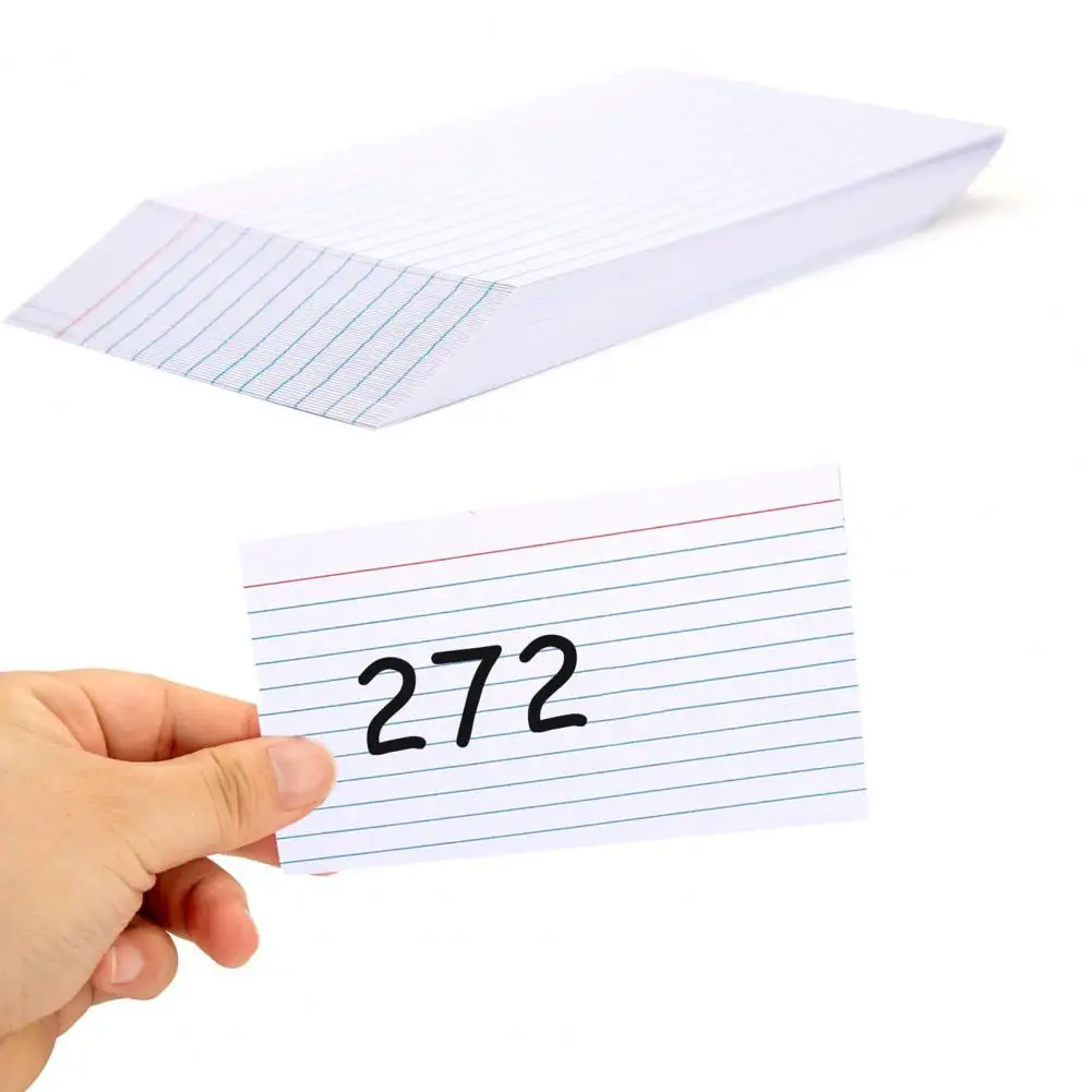 200 Sheets Small Thick Ruled Index Cards Hanging Hole Horizontal Inner Page Message Papers Office Supplies