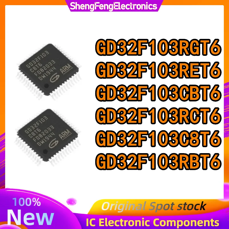 GD32F103C8T6 GD32F103CBT6 GD32F103RBT6 GD32F103RCT6 GD32F103RET6 GD32F103RGT6  GD32F103 GD32F GD IC MCU Chip LQFP-64