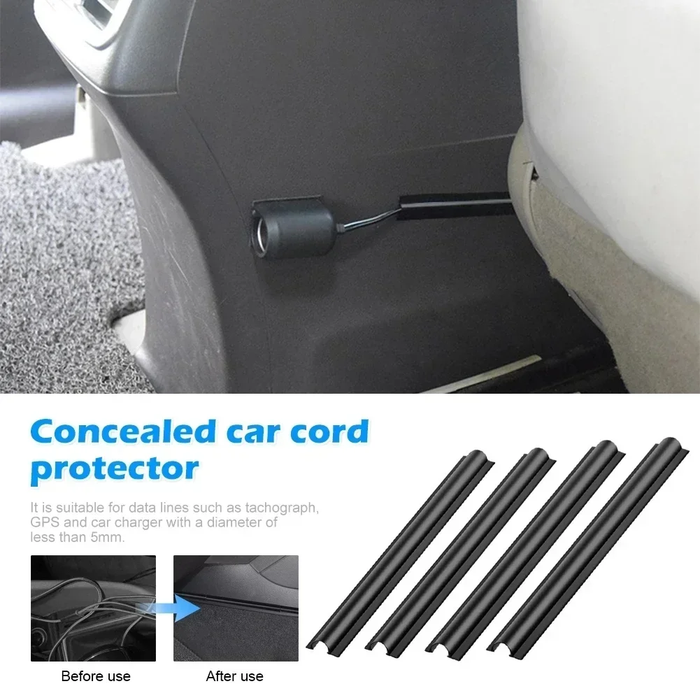 4/8Pcs Car Interior Cable Line Sleeve Protector Universal Hidden Wire Cover Clips Data Cable Organizer Clamp Accessories