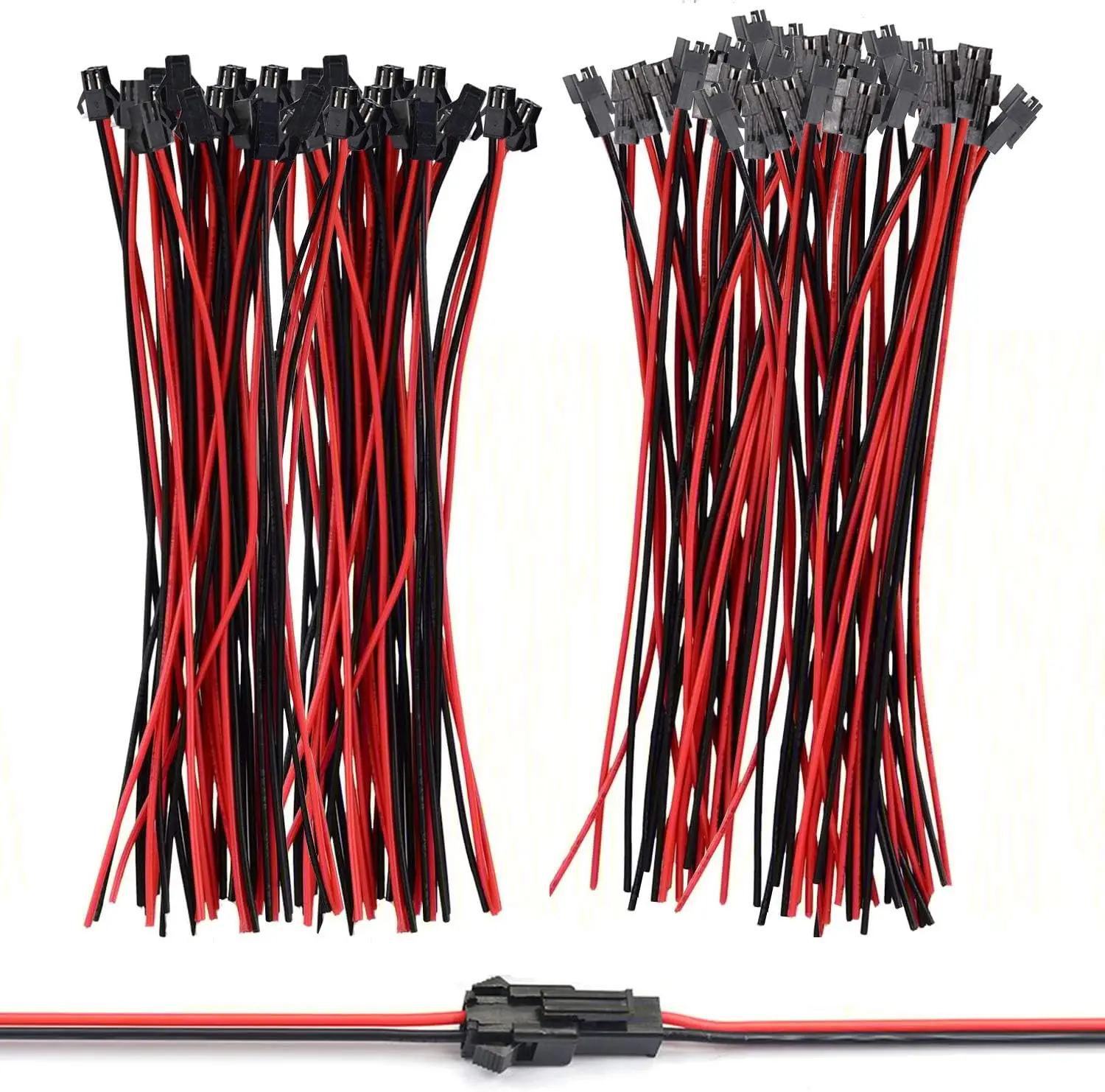 2/3 دبوس JST SM موصل 10/20 أزواج مايكرو ذكر وأنثى قابس مهايئ 15 سنتيمتر 20AWG موصل طرفي كابل للضوء LED