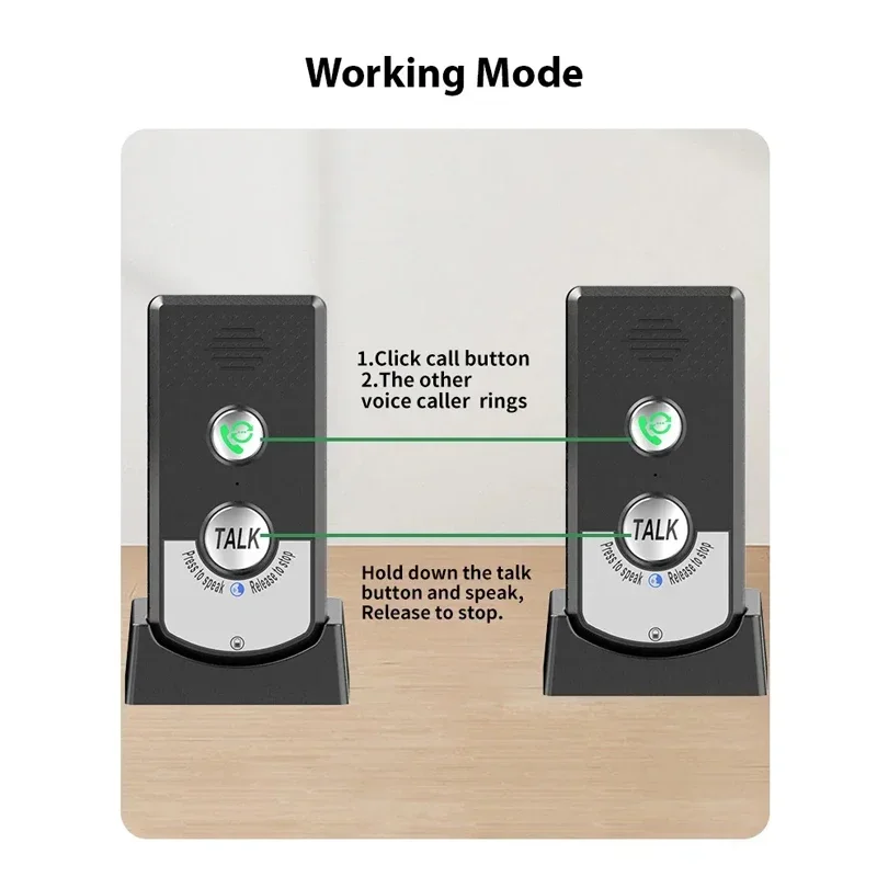 Wireless Two Way Door Phone Intercom Doorbell Audio Voice Sender&Reciever for Hospital Hotel Call Door Chime 1000m Long Distance