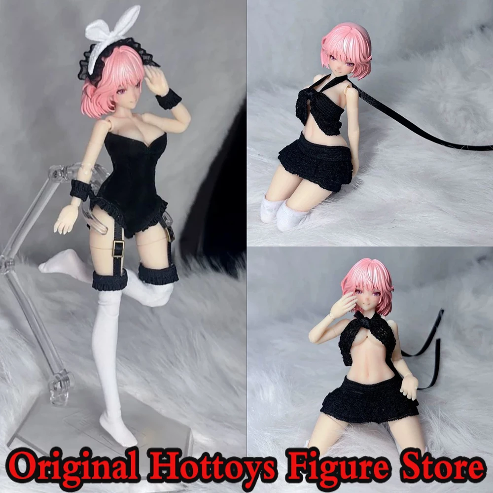 

1/12 весы, комплект одежды для женщины-солдата, черная тонкая юбка с кроликом для девочек, купальник, подходит для 6-дюймовой ракушки, экшн-фигурка куклы, игрушки