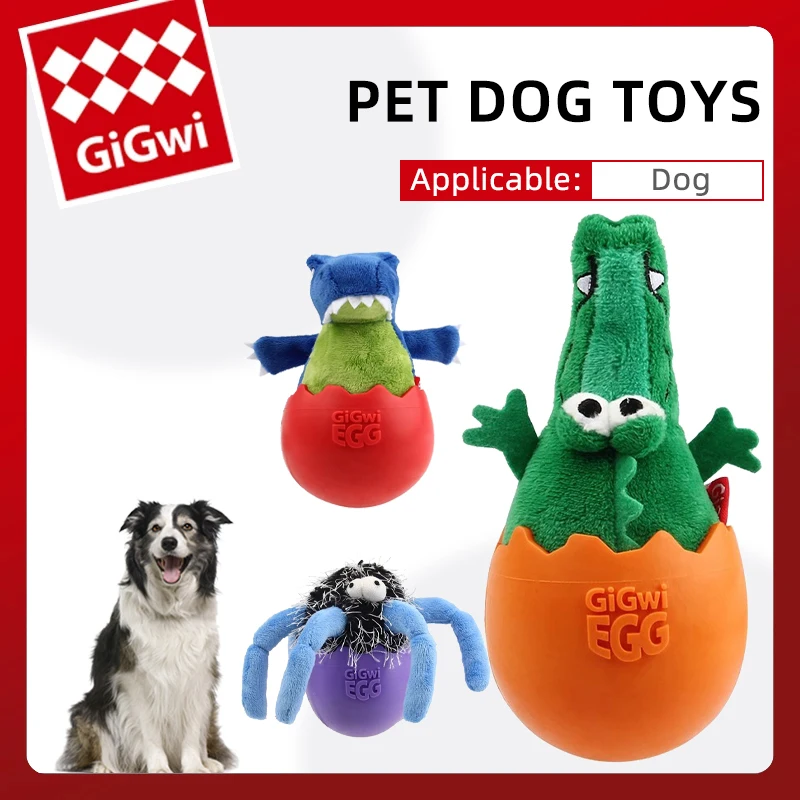 GiGwi Dog Toy Eggshell Series Toys with Interesting Design Interactive Soundmaking Toys for Cut Plush Dogs Durable Chew Pet Toy