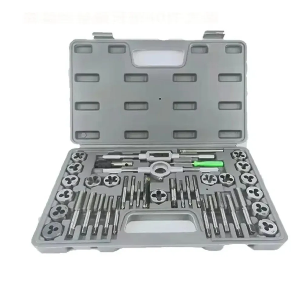 40pcs Durable Metric Tap And Die Set M3-M12 Alloy Steel Hand Tapping Tools Metalworking Threading Tool Kit