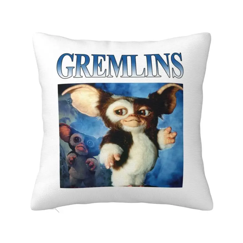 Custom Luxury Vintage Gremlinse Cushion Cover Polyester Gizmo 80s Movie Mogwai Monster Throw Pillow for Car Square Pillowcase