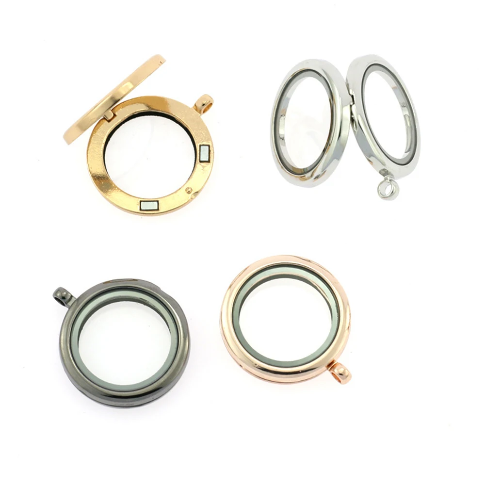 

2 Pcs Necklace Round Pendant Parts Charm Jewelry Making Diy Picture Photo Locket Glass Vial