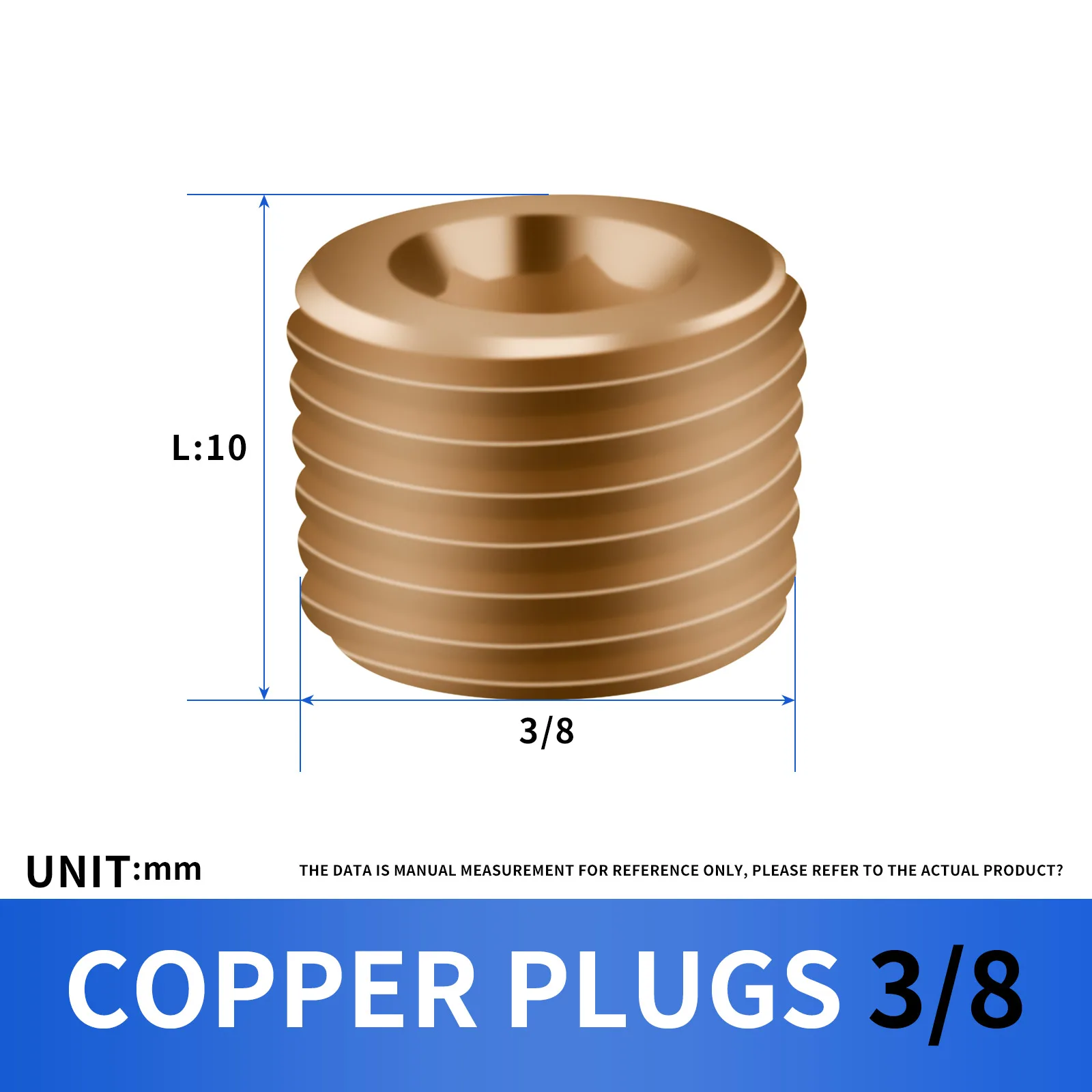 10 قطعة تركيب الأنابيب النحاسية ، سدادة غرق العداد السداسي ، أنبوب ذكر 3/8 بوصة #2