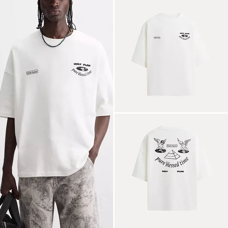 

Loose Pattern Printed ort Sve Sweatirt Faionable Men's Spring 2025 Z Casual round Ne T-irt Youthful Sle