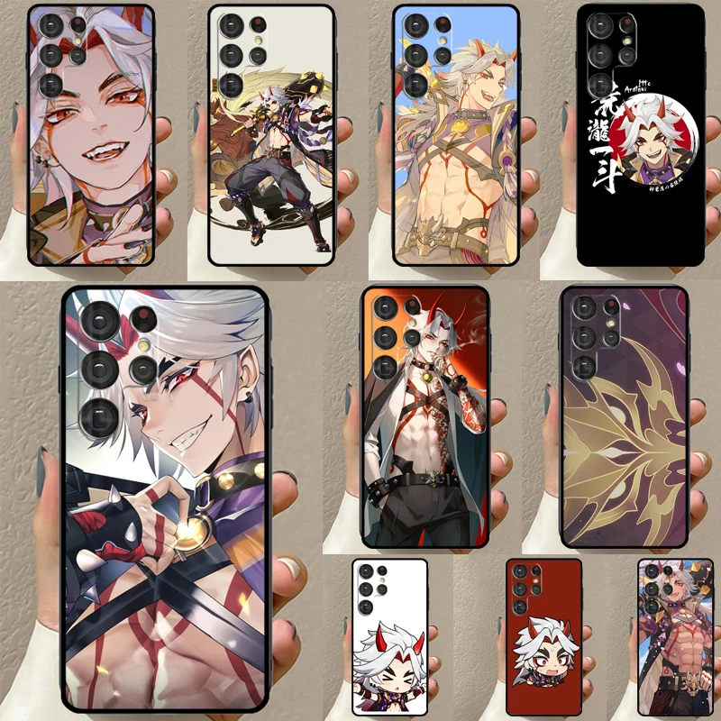 Genshin Impact Arataki Itto Case For Samsung Galaxy S23 S20 FE S21 S22 Ultra Note 20 S8 S9 S10 Note 10 Plus Phone Coque