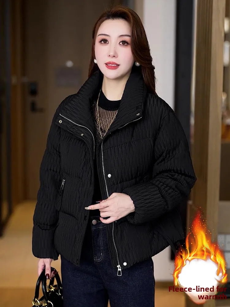 Feminino para baixo algodão jaet 2026 inverno novo sle fce forrado thiened solto facionable quente outerwear coreano sle commute