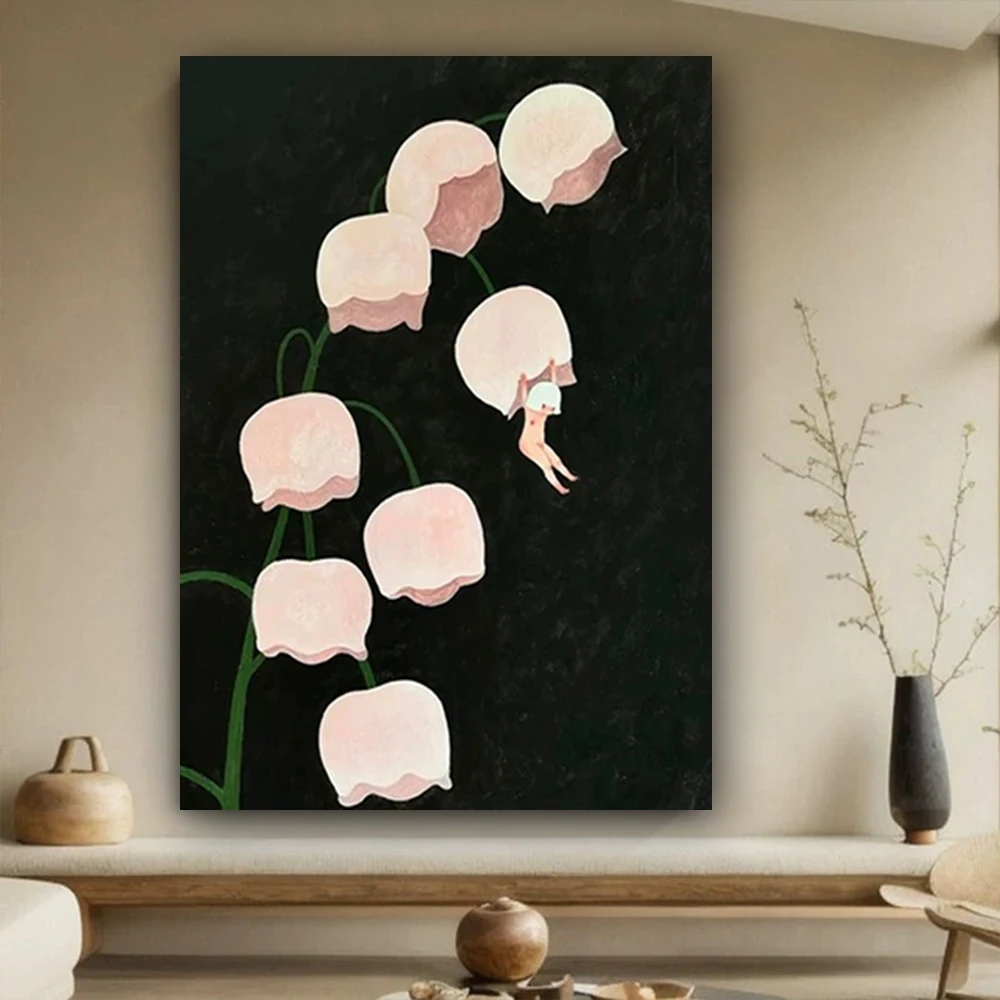 

Large Mural 100% Handmade Knife Oil Painting Hand-painted Modern Tree Flower Canvas Poster Decor Home Live Room Palette Picture