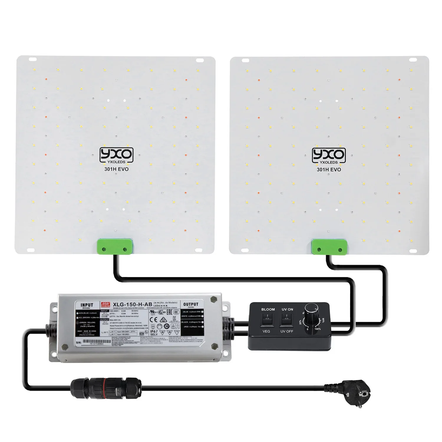 

LM301HEVO150W Квантовая светодиодная лампа для выращивания растений, полный спектр гидропоники, лампа для выращивания растений с ИК-УФ-фитолампой и драйвером MeanWell