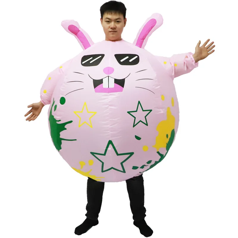 

Easter Bunny Inflatable Costume Rabbit Jumpsuit Egg Bunnys Dress Up Suit Suitable Funny Bodysuit for Adult Men and Women