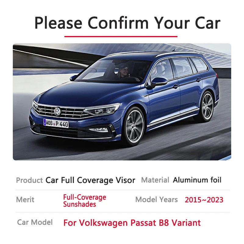 Car Full Coverage Sunshade For Volkswagen VW Passat B8 GT Variant 2015~2023 Auto Accessories Anti-UV Window Protector Interior